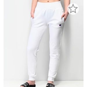 Womens Reverse Weave White Jogger